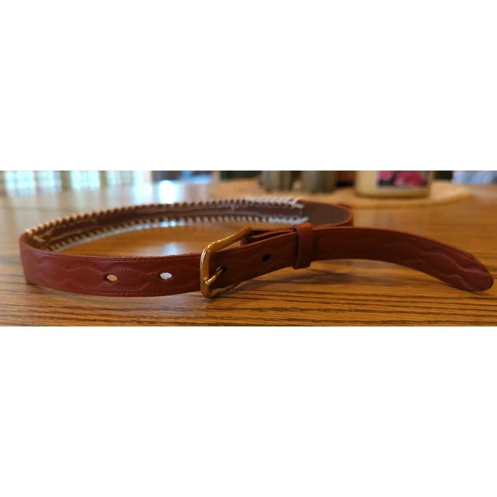NOS Magic Forest Lake George NY Novelty Beaded Leather Belt Kids Youth Adult 24